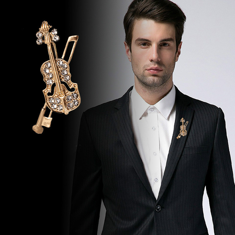 Men Accessories Brooch - Spilla per violino in cristallo Gioielli