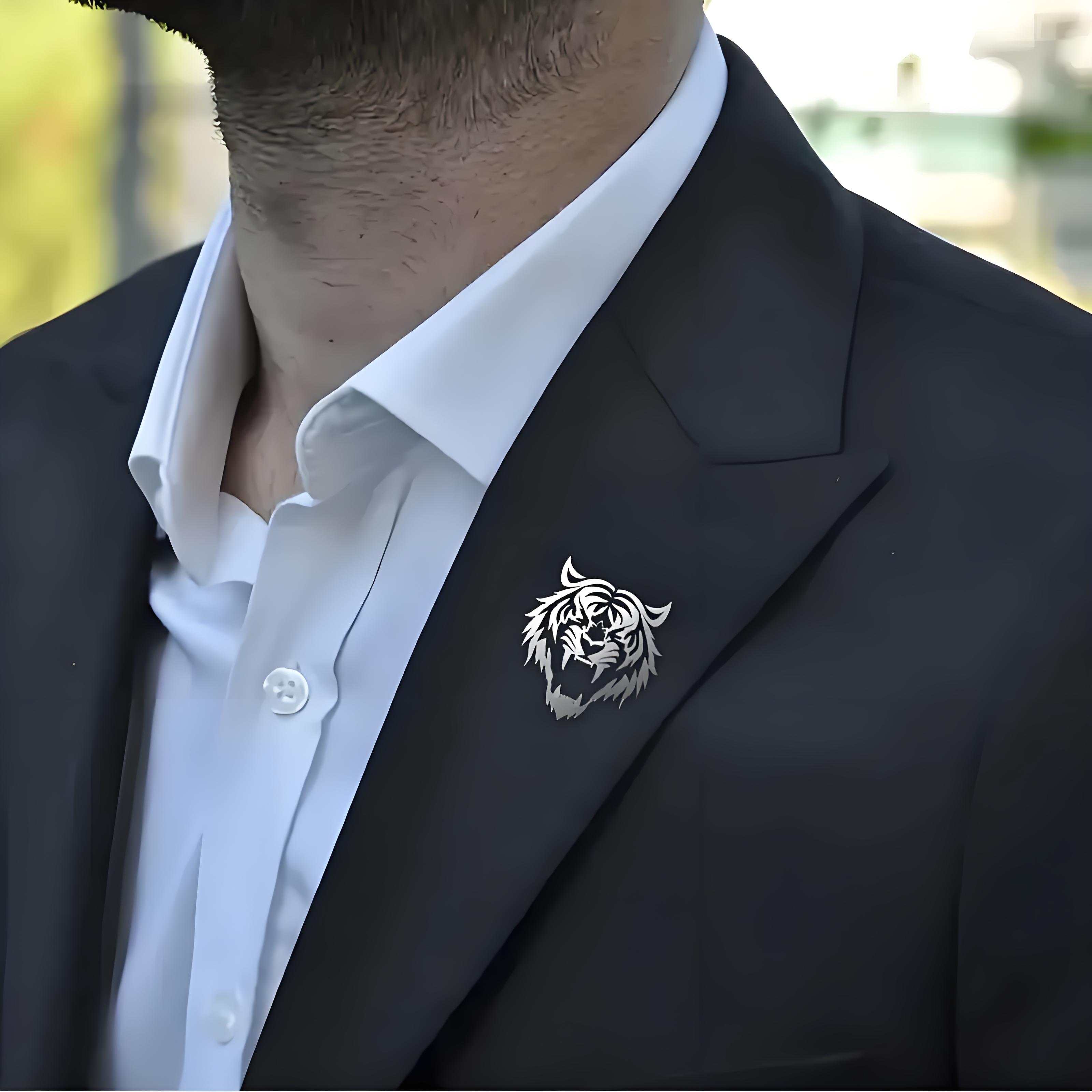 Men Accessories Brooch - Spilla da uomo con testa di