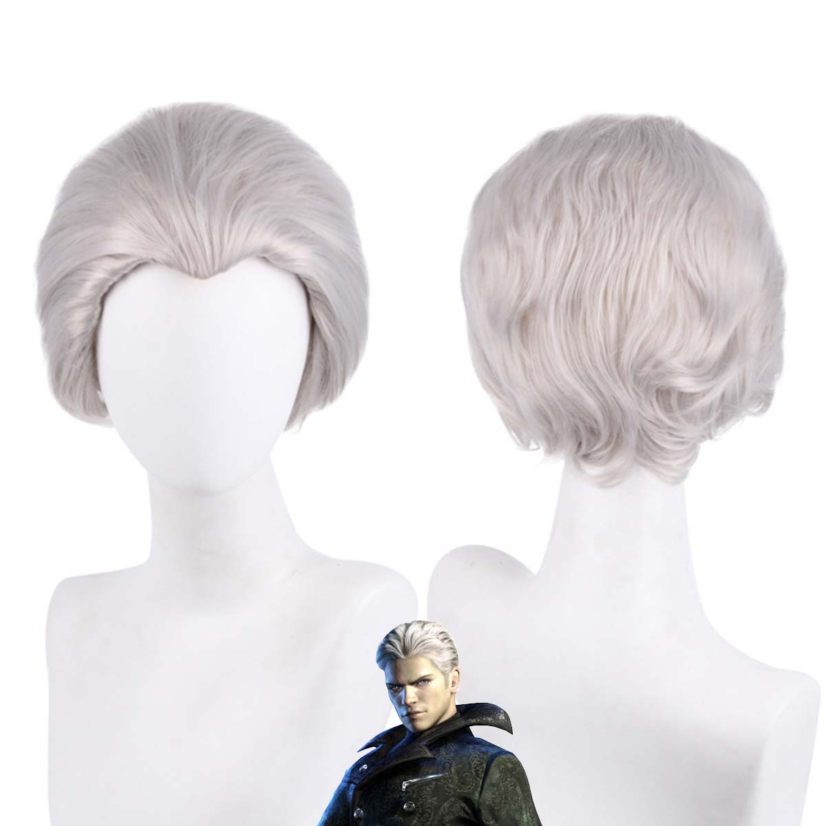 Men Accessories Silver - Parrucca Cosplay per Uomo di Devil